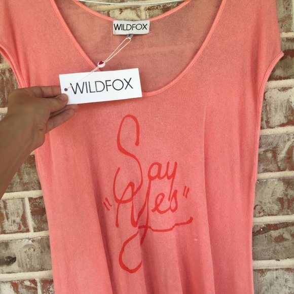 NWT WILDFOX Say Yes Loose Swing Tunic Swim Cover Up S SUPER SOFT in peach - Picture 9 of 13